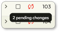 number of pending changes indicator